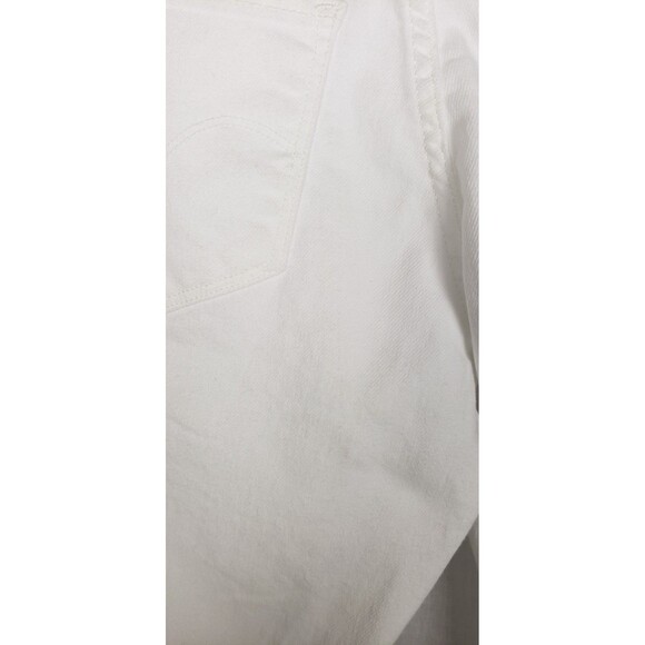 LEVIS Shorts Womens 27 Bermuda Zip Embroidered Floral Denim White Capri NWT - Picture 10 of 10